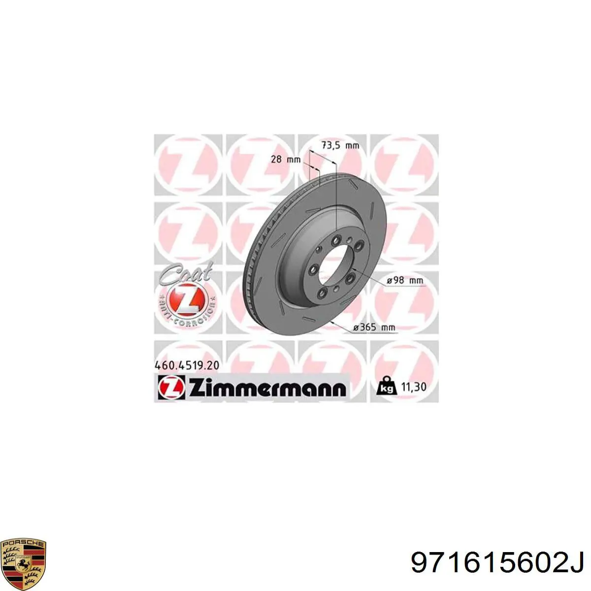 Купить 460451920 Zimmermann Диск тормозной задний