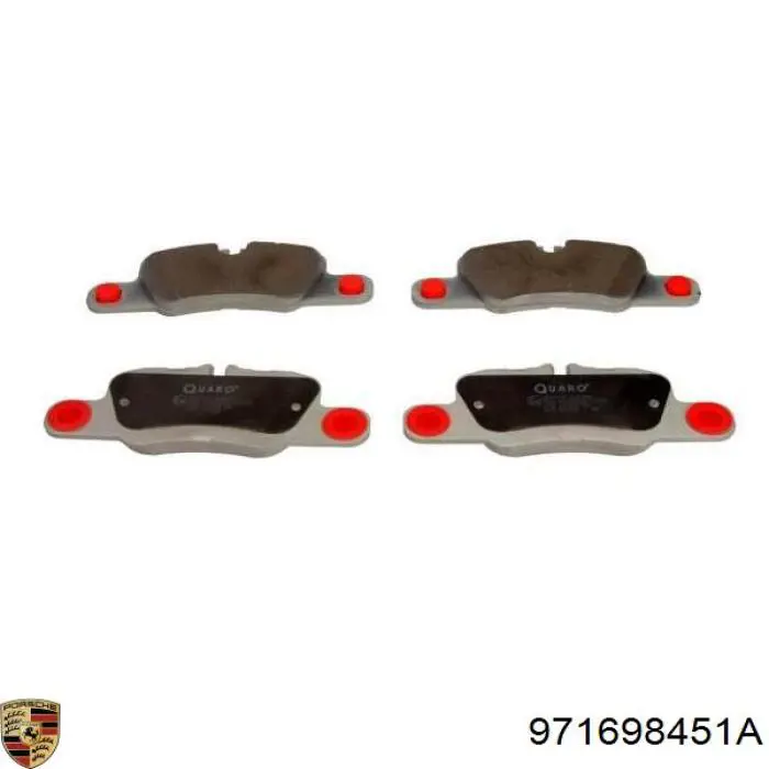 Купить 971698451A Porsche Колодки тормозные задние, дисковые