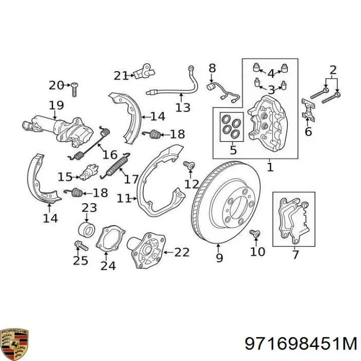 Колодки дисковые  Porsche 971698451M цена, от 117.44 USD