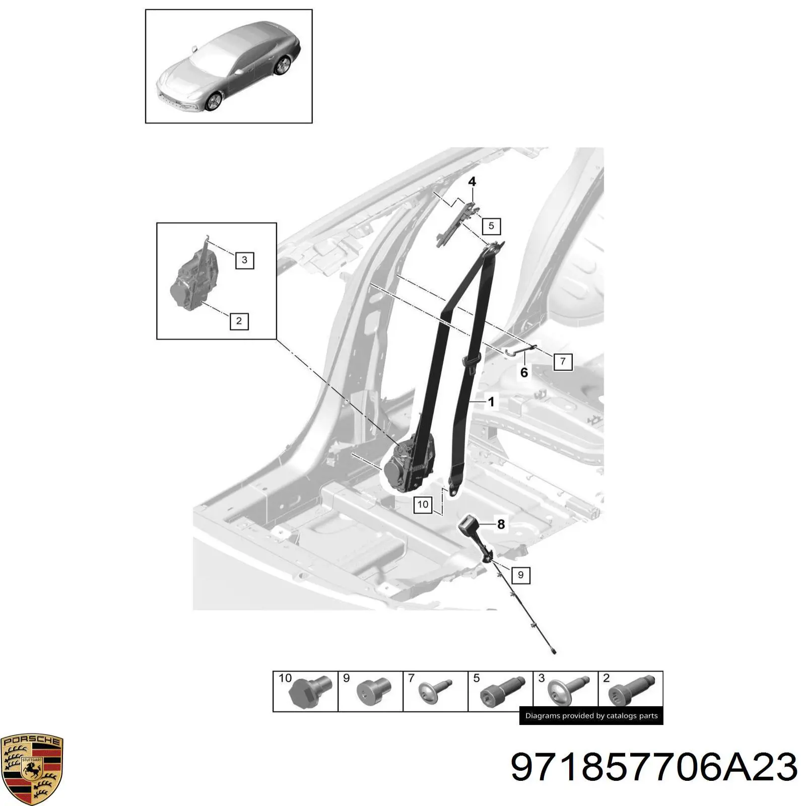  Ремень безопасности Porsche Panamera 