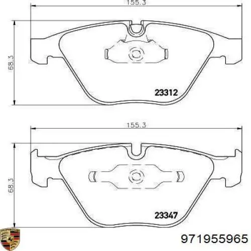 971955965 Porsche injetor de fluido para lavador da luz dianteira