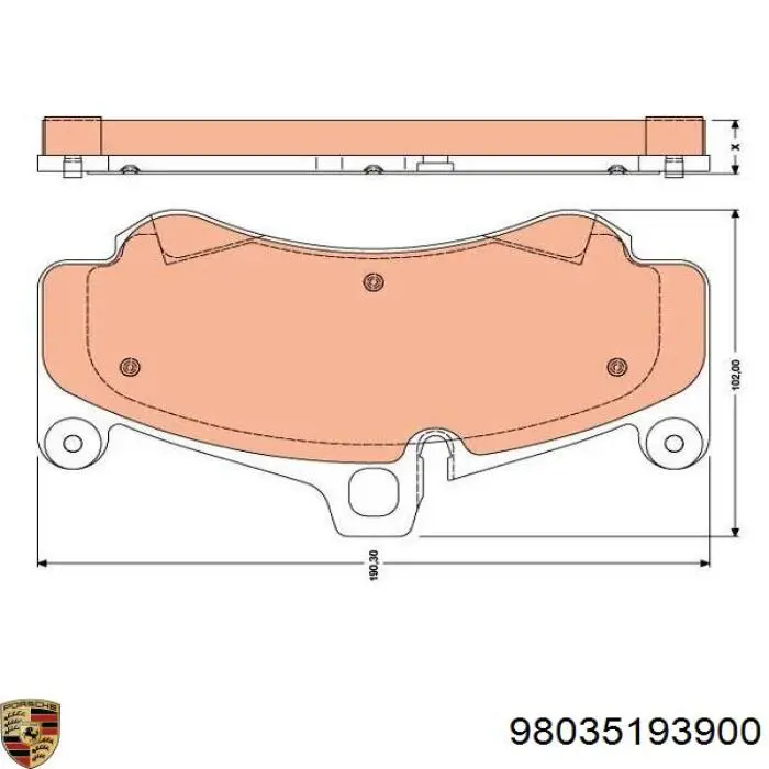 Передние тормозные колодки 98035193900 Porsche