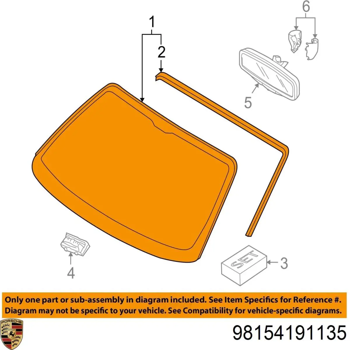 Стекло лобовое Porsche 98154191135 цена, от 978.42 USD