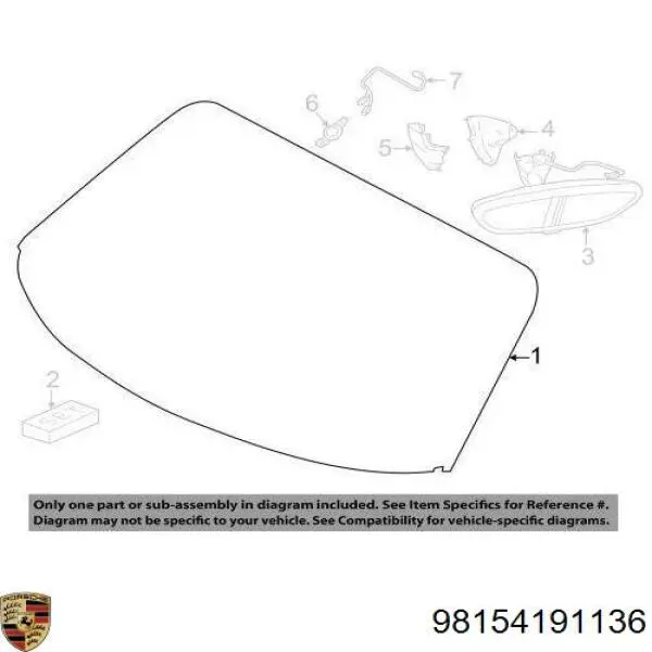 Стекло лобовое Porsche 98154191137 цена, от 1642.02 USD