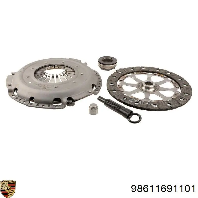 Купить 98611691100 Porsche Комплект сцепления (диск, корзина, подшипник)