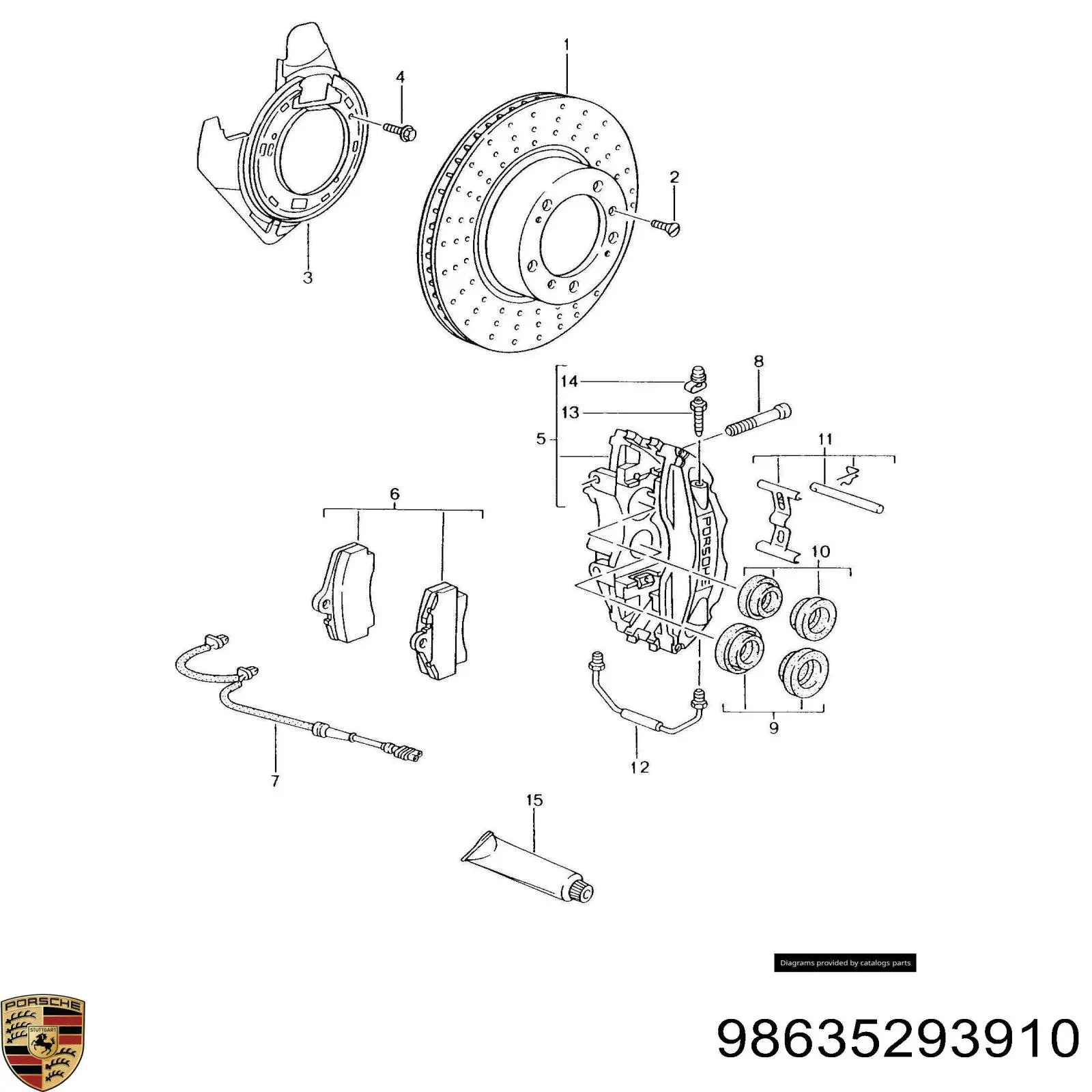 Задние тормозные колодки 98635293910 Porsche