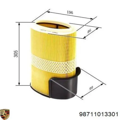 Элемент воздушного фильтра Porsche 98711013301 цена, от 37.34 USD
