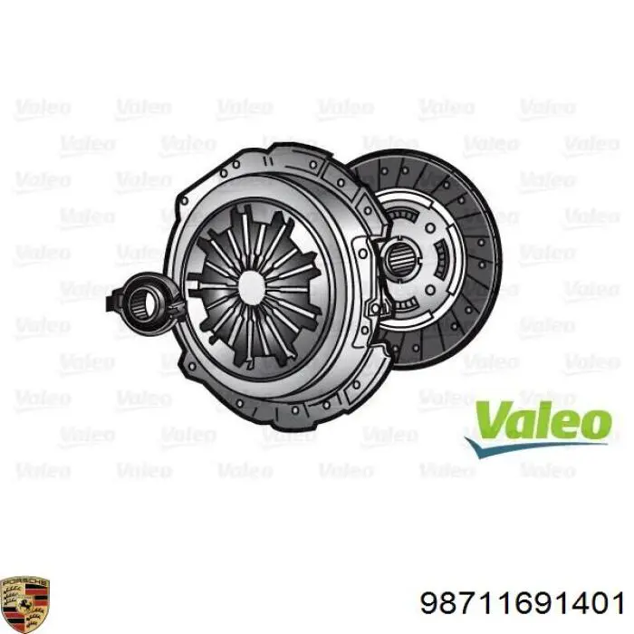 Комплект сцепления (3 части) Porsche 98611691100 цена, от 292.05 USD