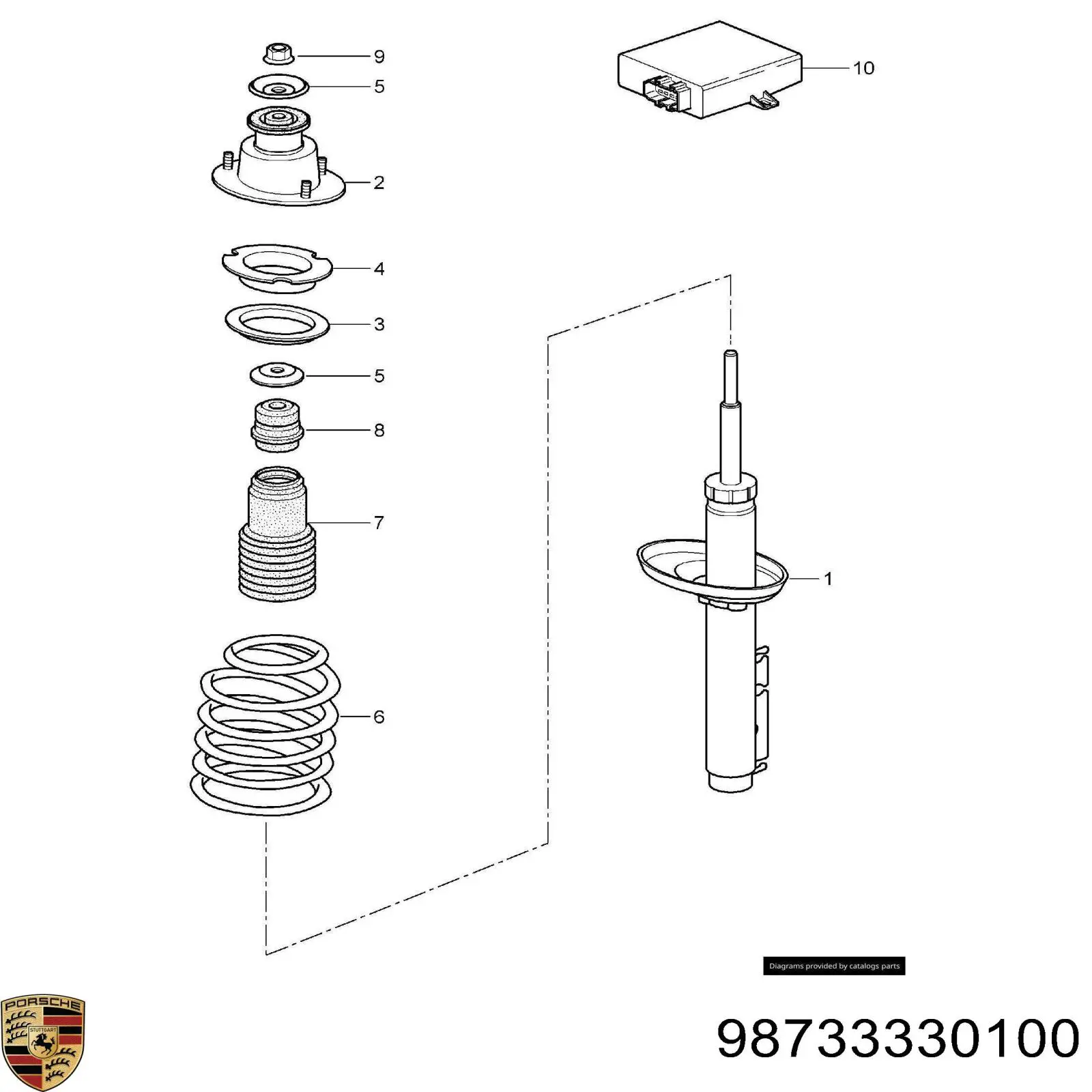 Купить 98733330100 Porsche Отбойник амортизатора заднего