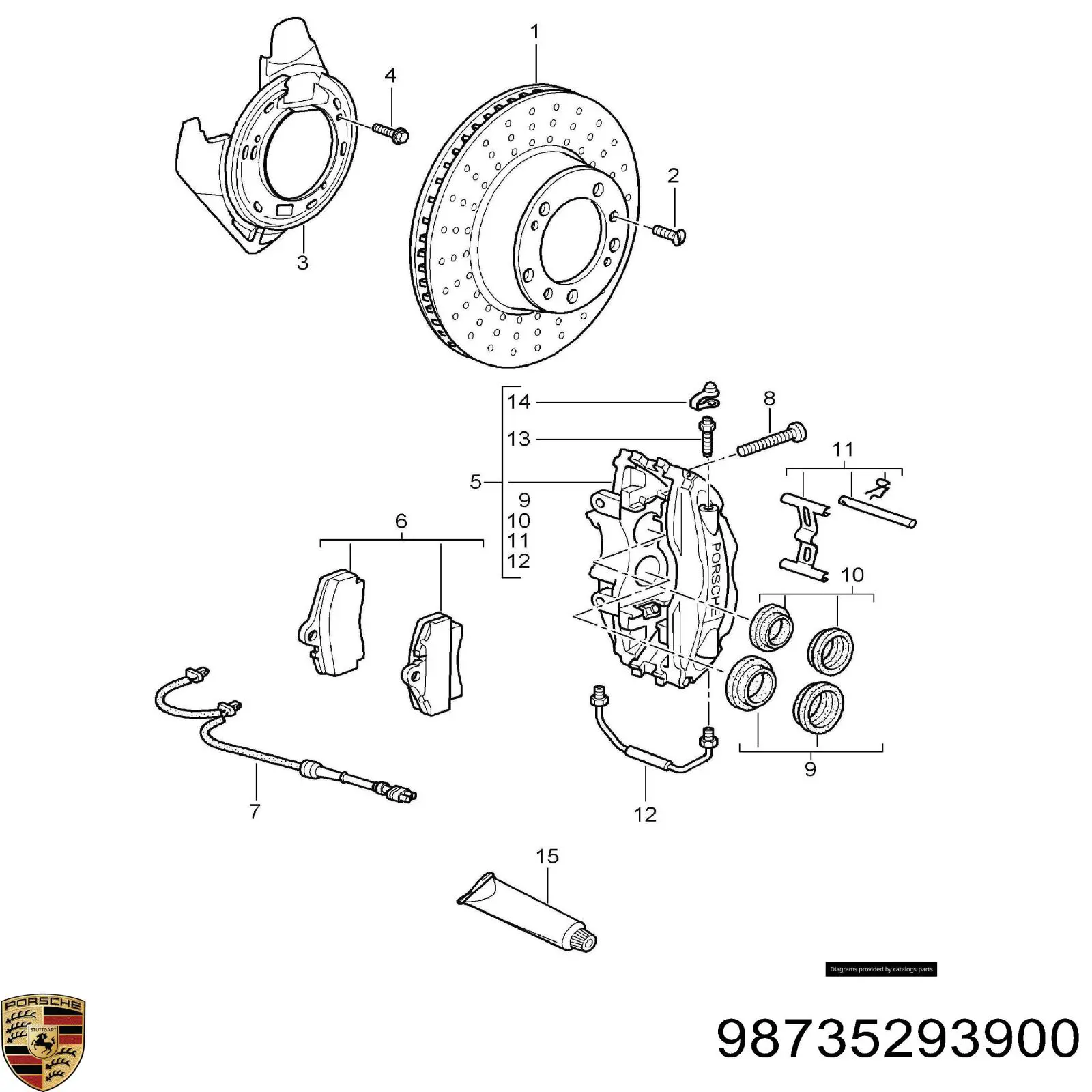 Колодки дисковые  Porsche 98735293900 цена, от 74.72 USD