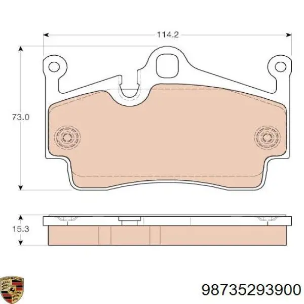 98735293900 Porsche Колодки тормозные дисковые комплект