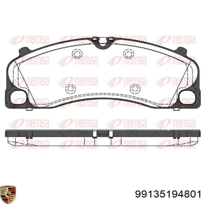 Передние тормозные колодки 99135194801 Porsche