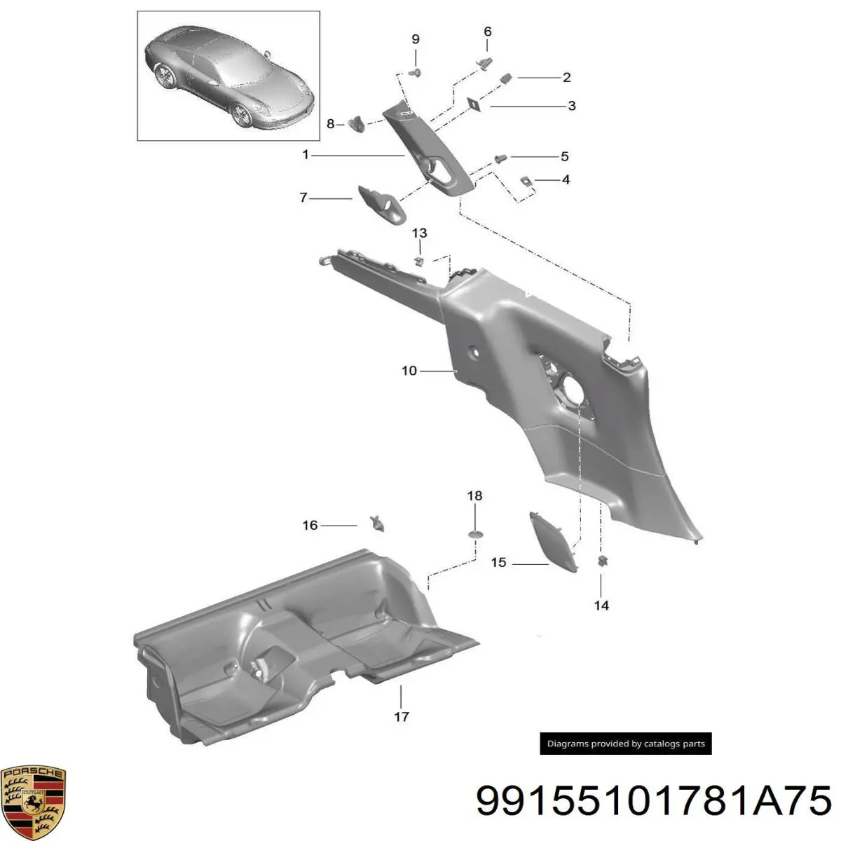  Porsche 99155101781A75 цена, от 914.22 USD