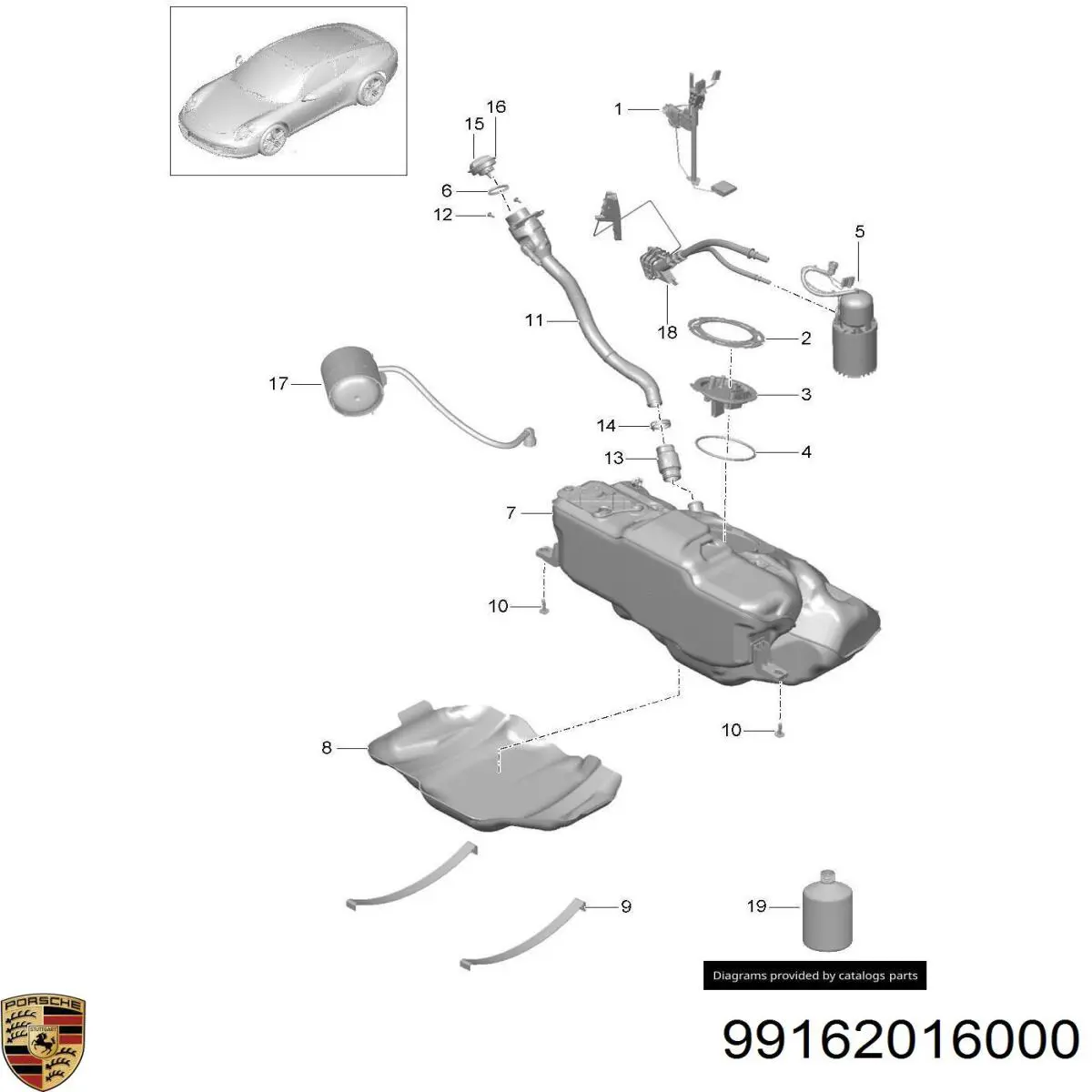 Топливный фильтр 99162016000 Porsche