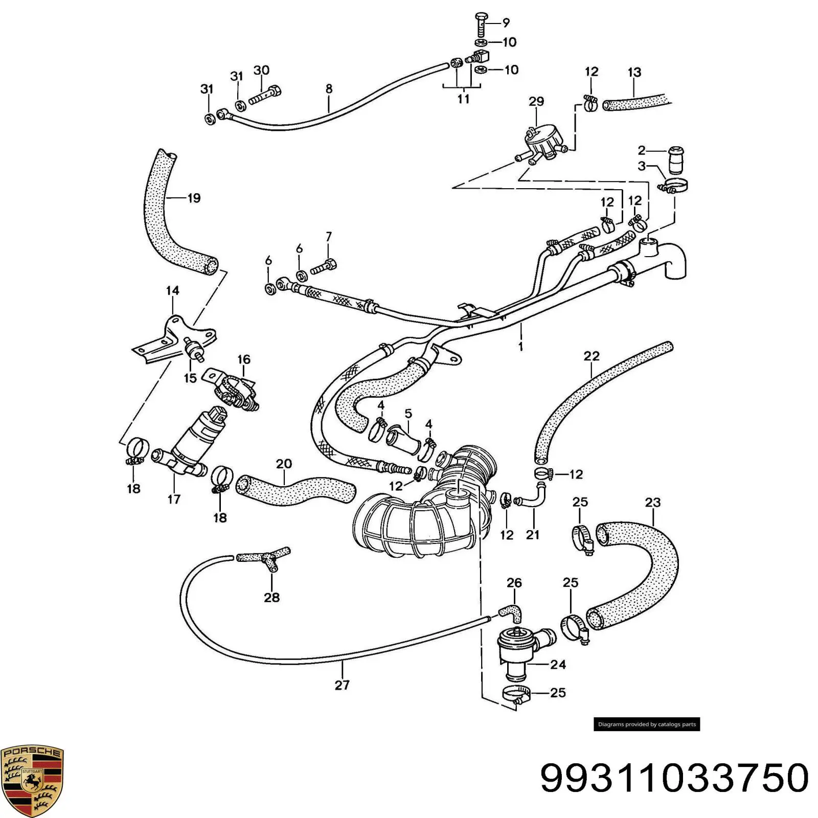 Клапан надувочного воздуха Porsche 99311033751 цена, от 258.53 USD
