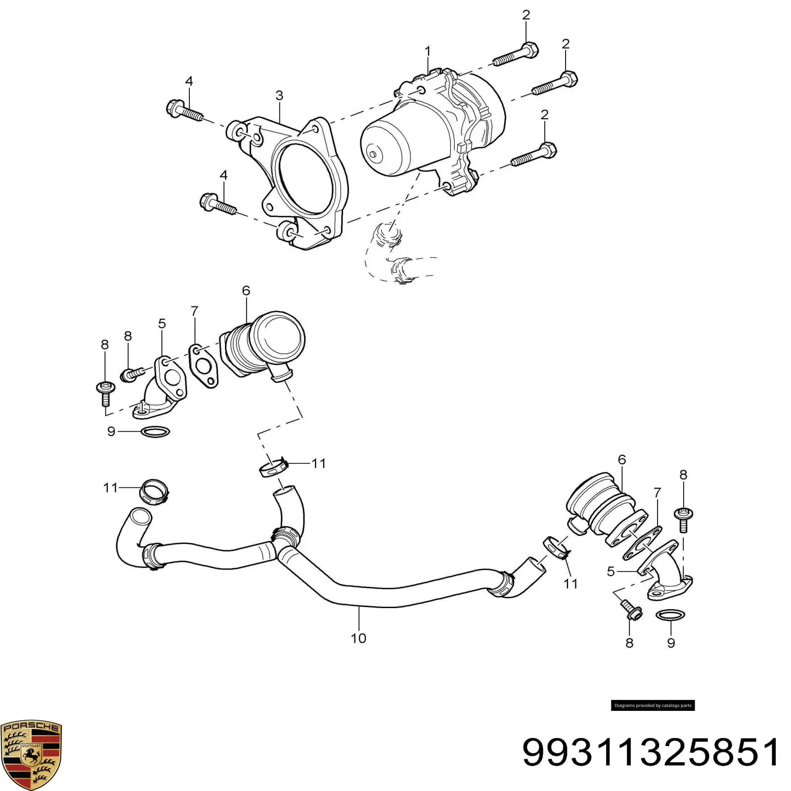 Прокладка шланга отвода масла от турбины Porsche 99311325851 цена, от 2.94 USD
