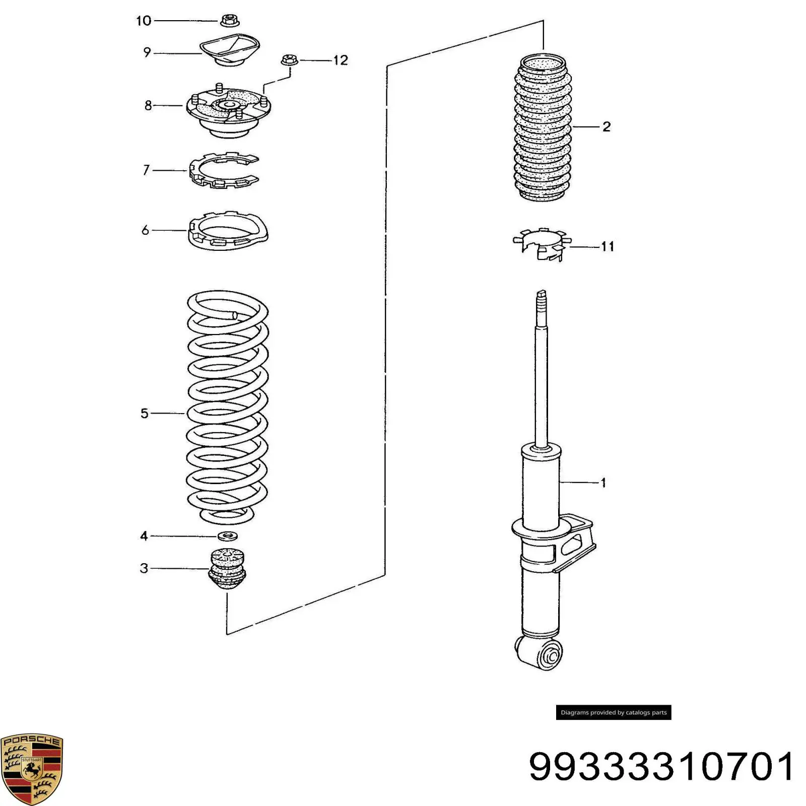 99333310701 Porsche Пыльник заднего амортизатора