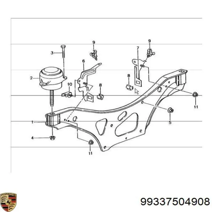 Гидроопора двигателя левая Porsche 99337504906 цена, от 122.89 USD