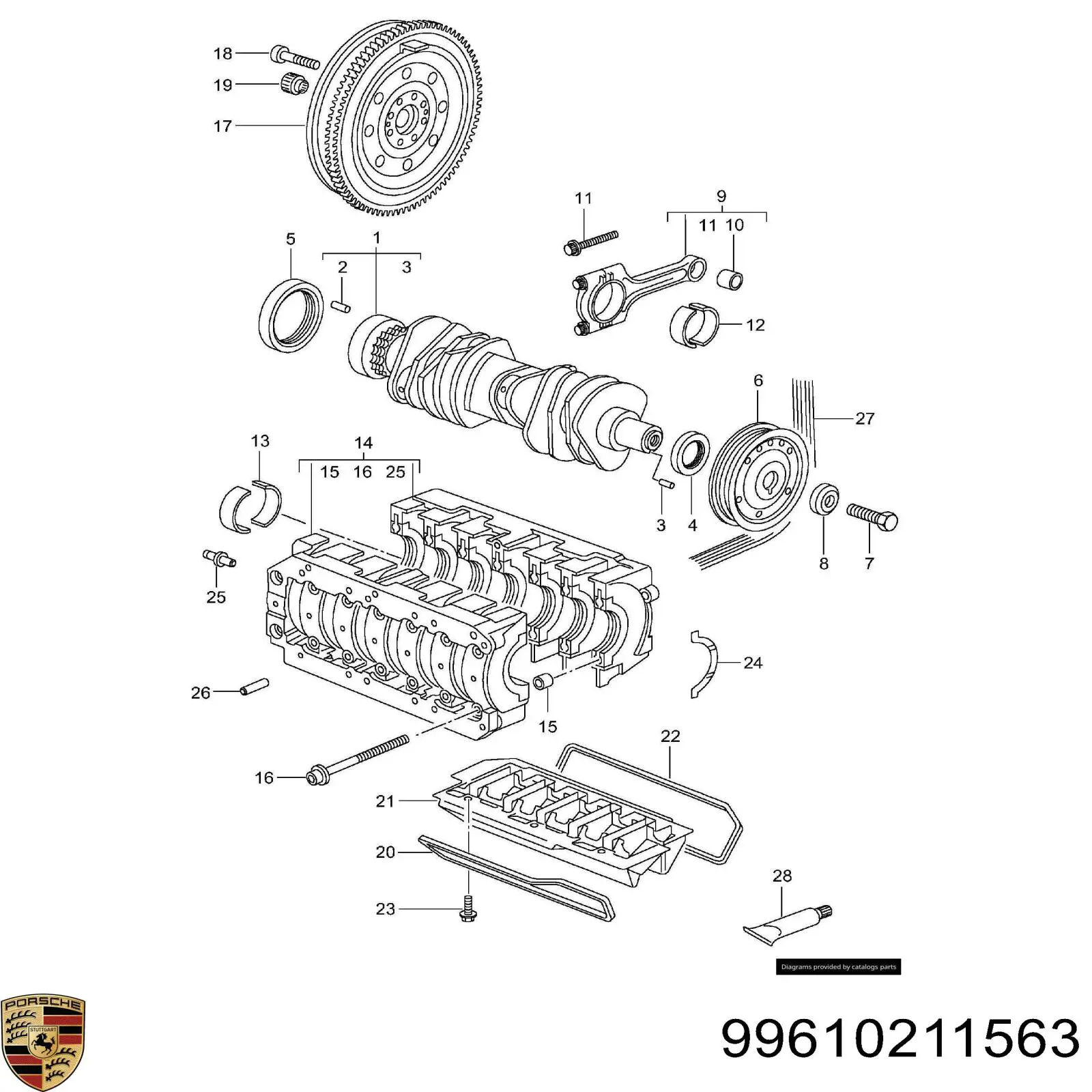 99610211563 Porsche Шкив коленчатого вала