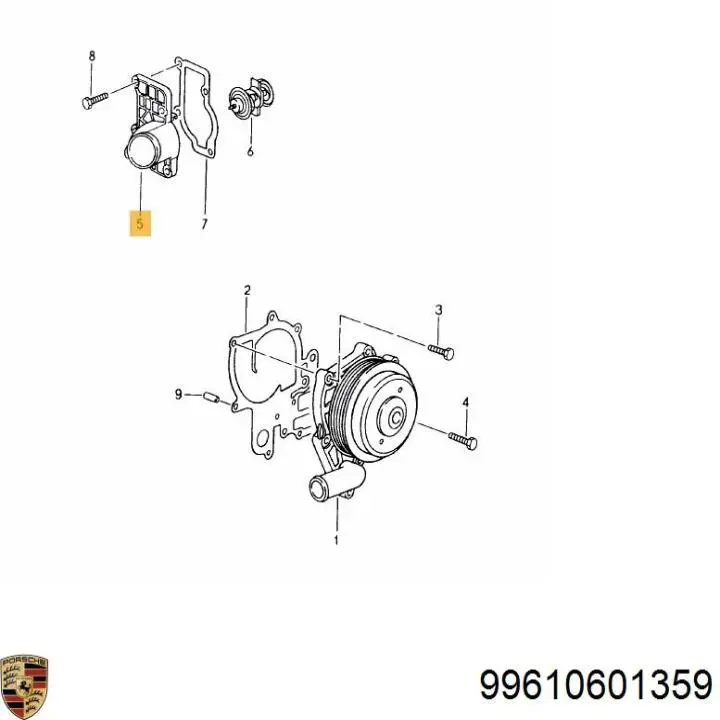 Термостат в корпусе Porsche 99610601359 цена, от 37.34 USD