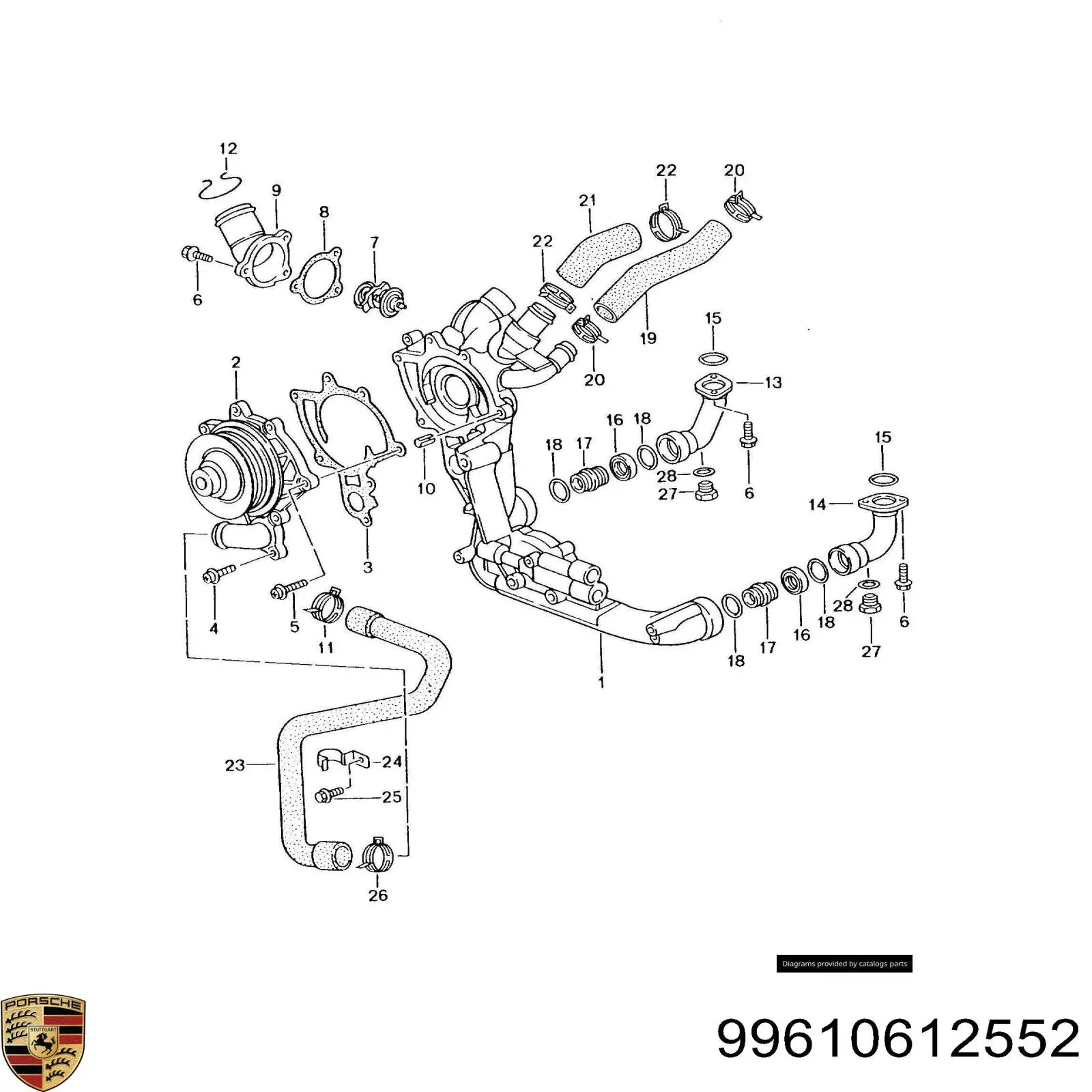 99610612552 Porsche Авто термостат