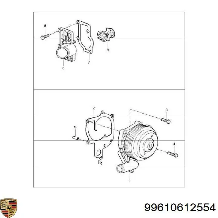 Термостат 99610612554 Porsche