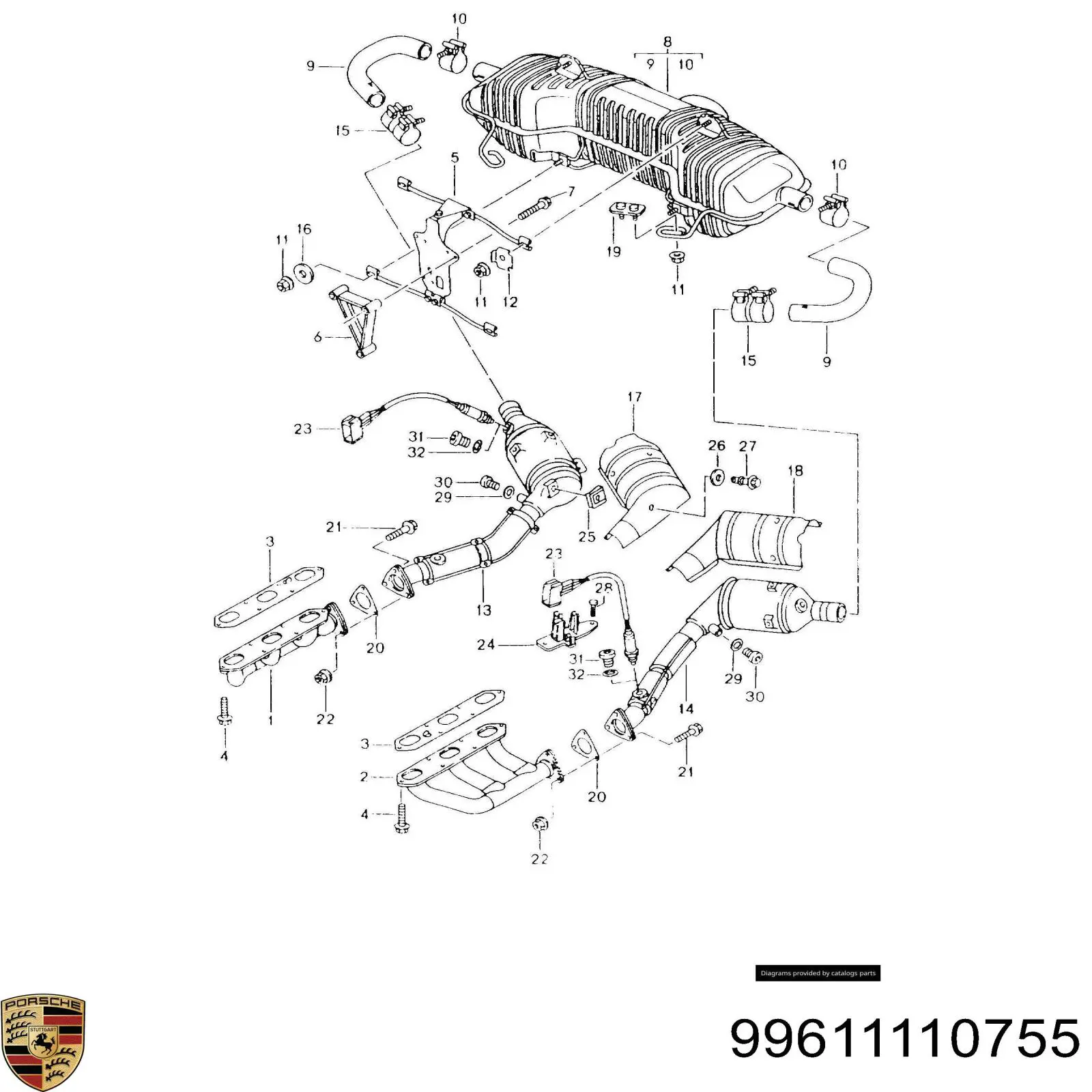  Прокладка коллектора Porsche 911 