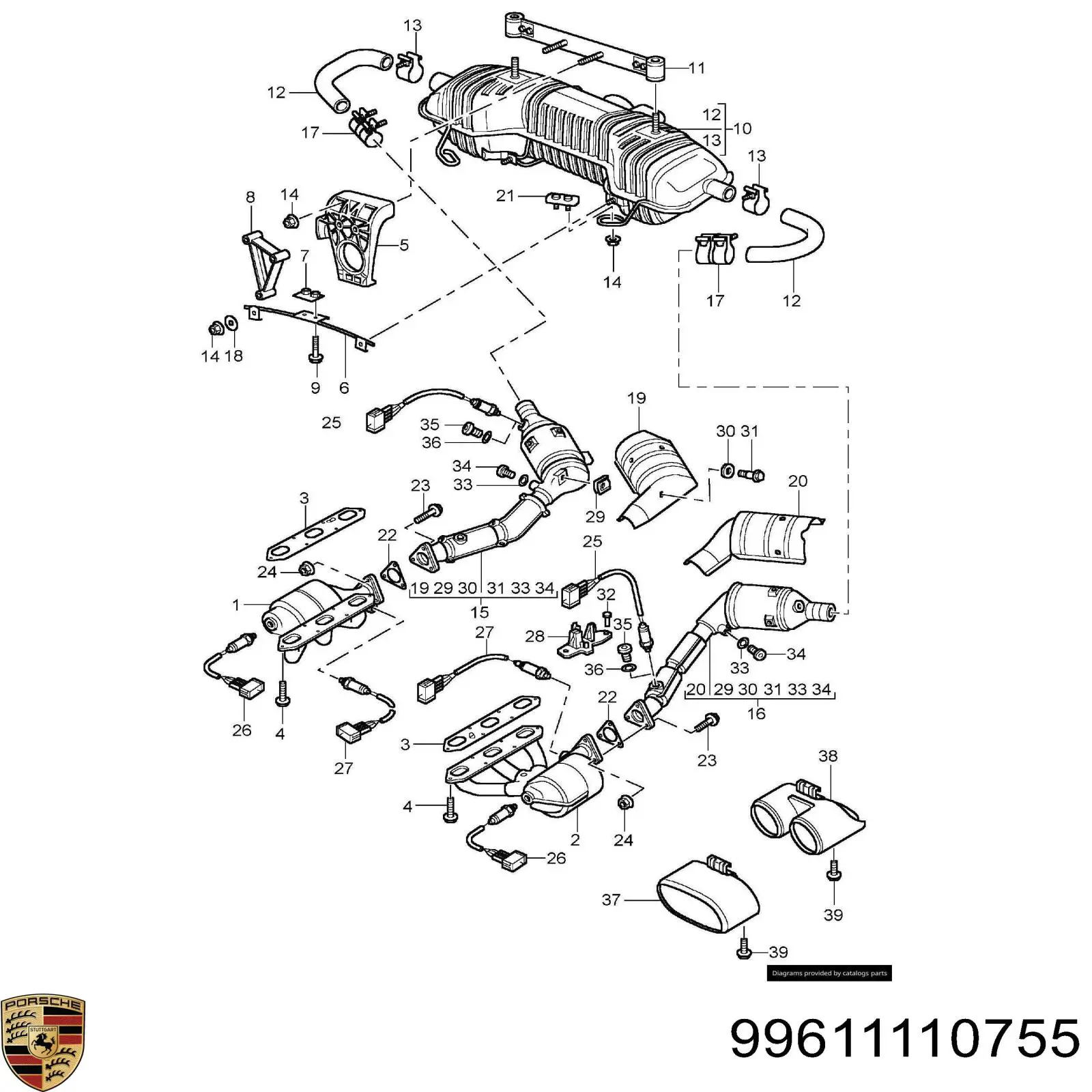 Купить 99611110755 Porsche Прокладка коллектора