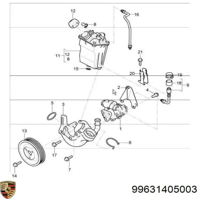 Насос гидроусилителя руля Porsche 99631405003