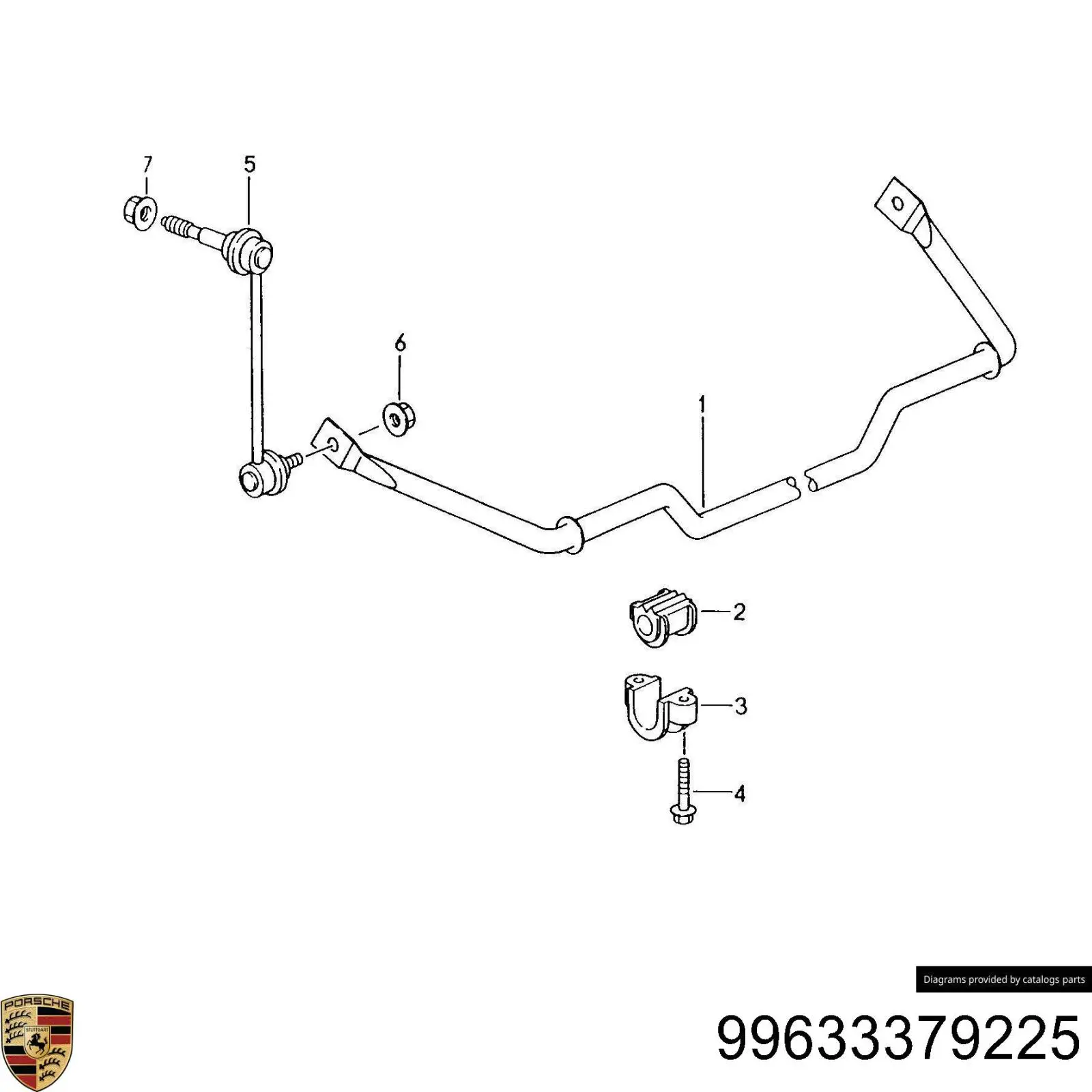 Купить 99633379225 Porsche Втулка заднего стабилизатора