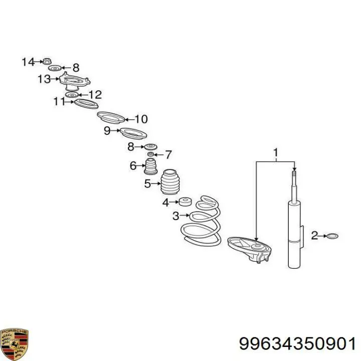 Купить 99634350901 Porsche Пыльник амортизатора