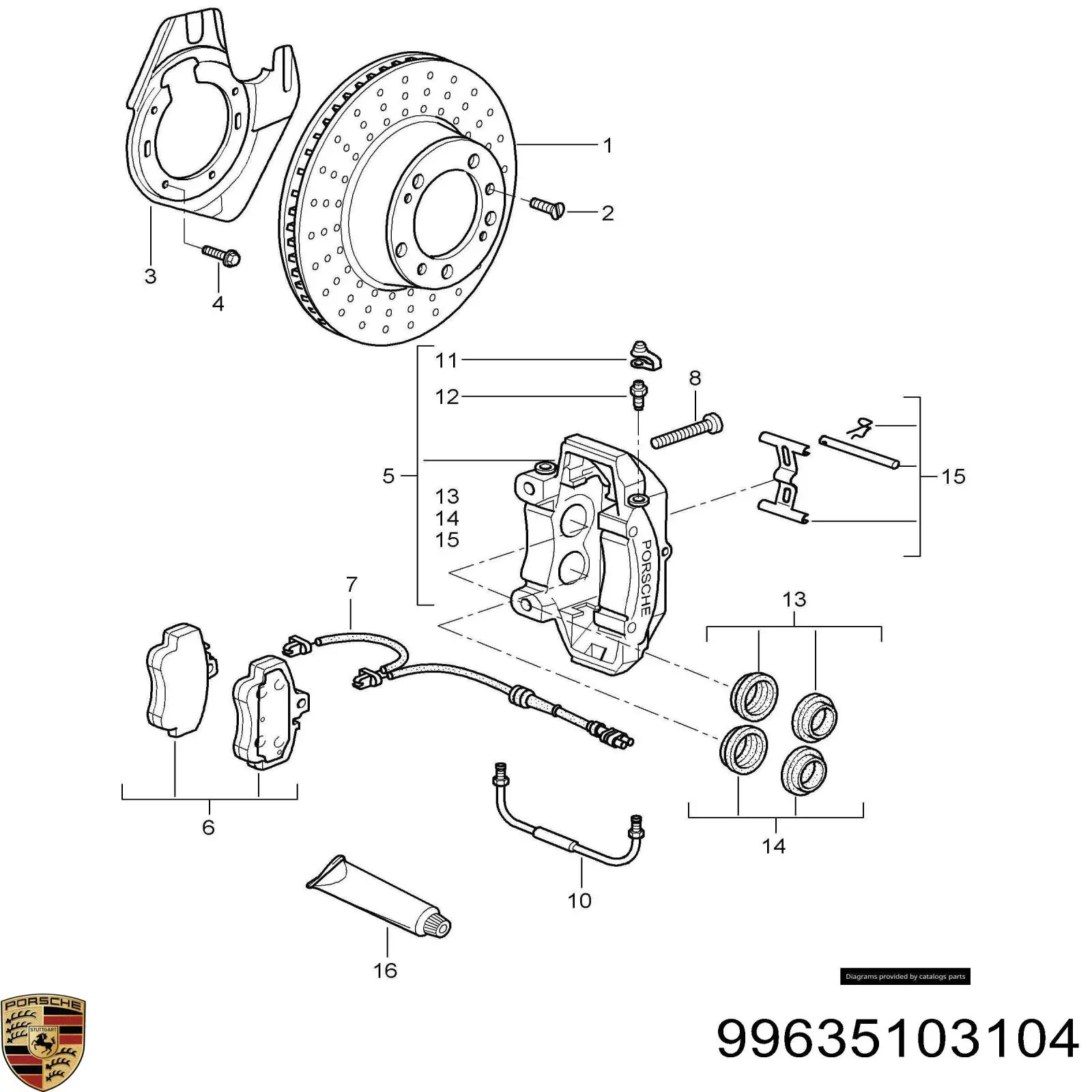99635103104 Porsche Диск тормозной передний
