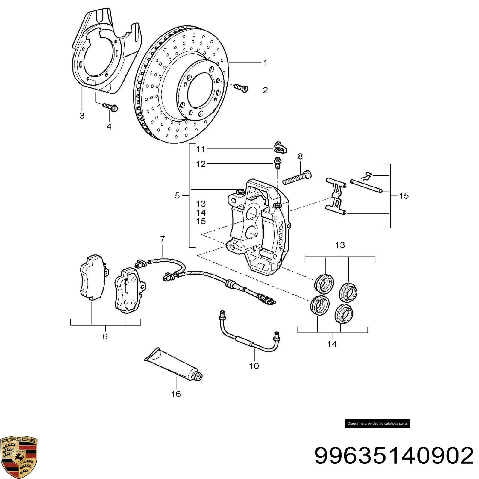 Передние тормозные диски 99635140902 Porsche