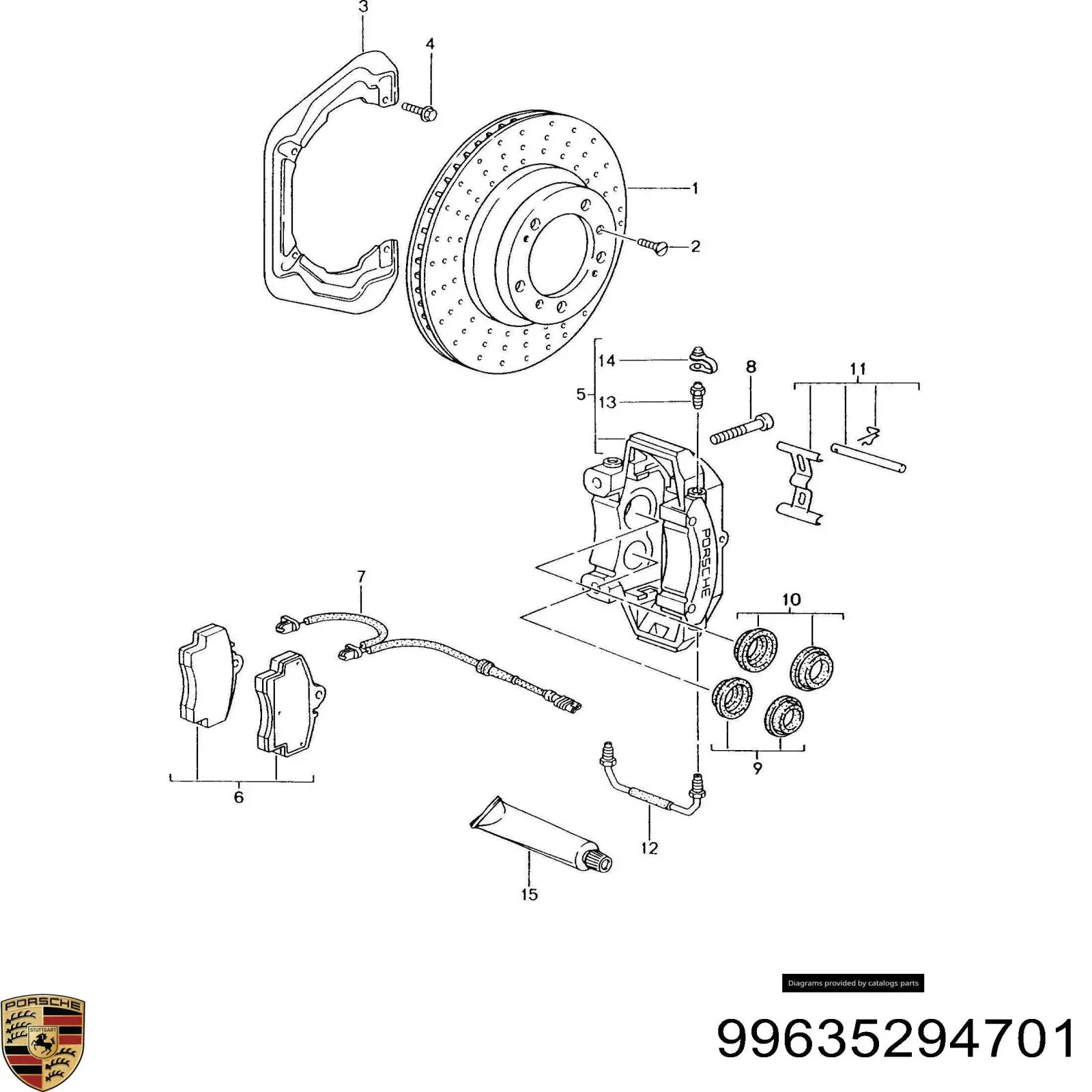 99635294701 Porsche Колодки тормозные дисковые комплект