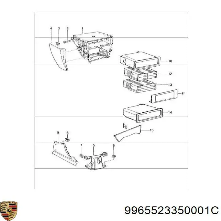 9965523350001C Porsche Пепельница центральной консоли