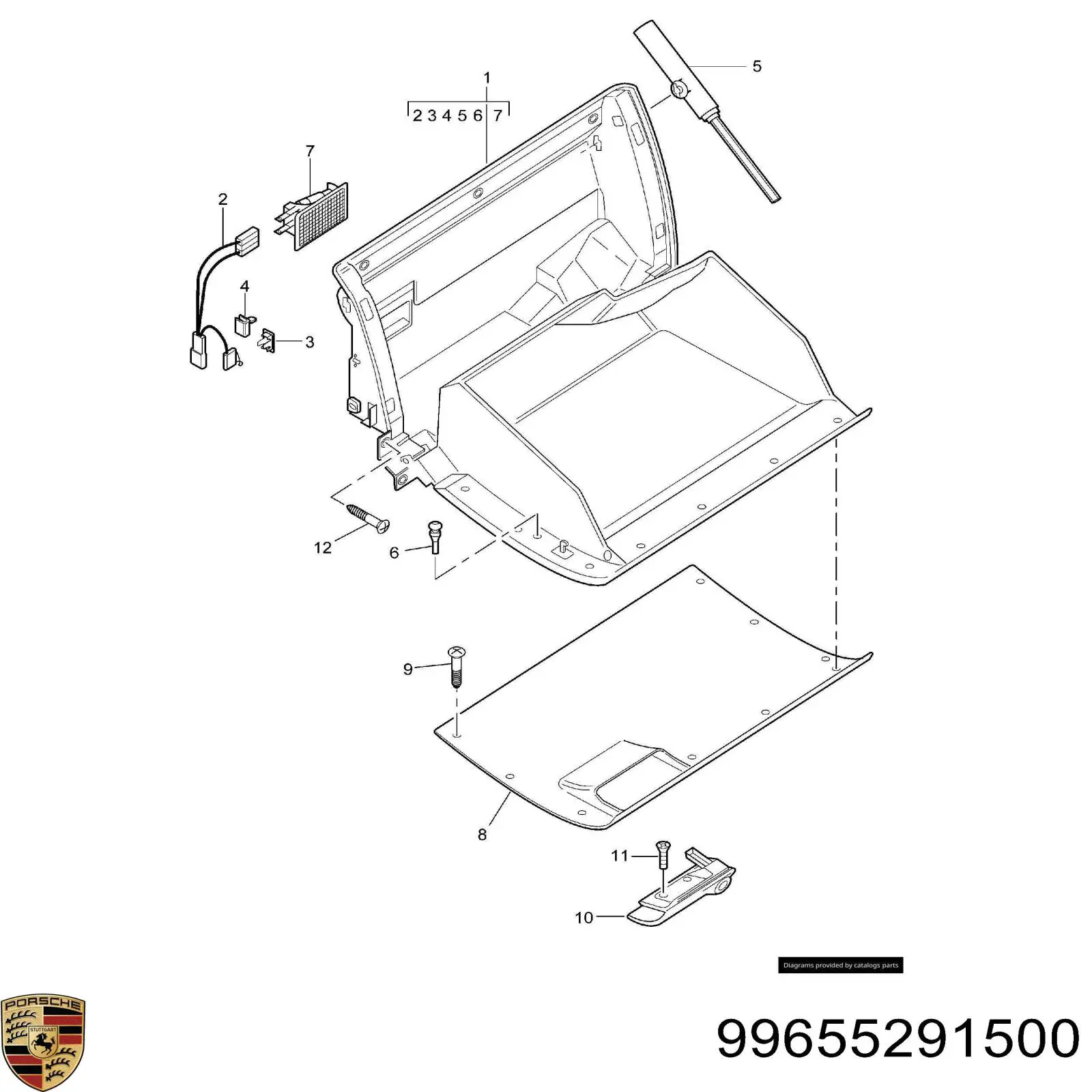 Личинка замка перчаточного ящика Porsche 8L0857113F цена, от 7.08 USD