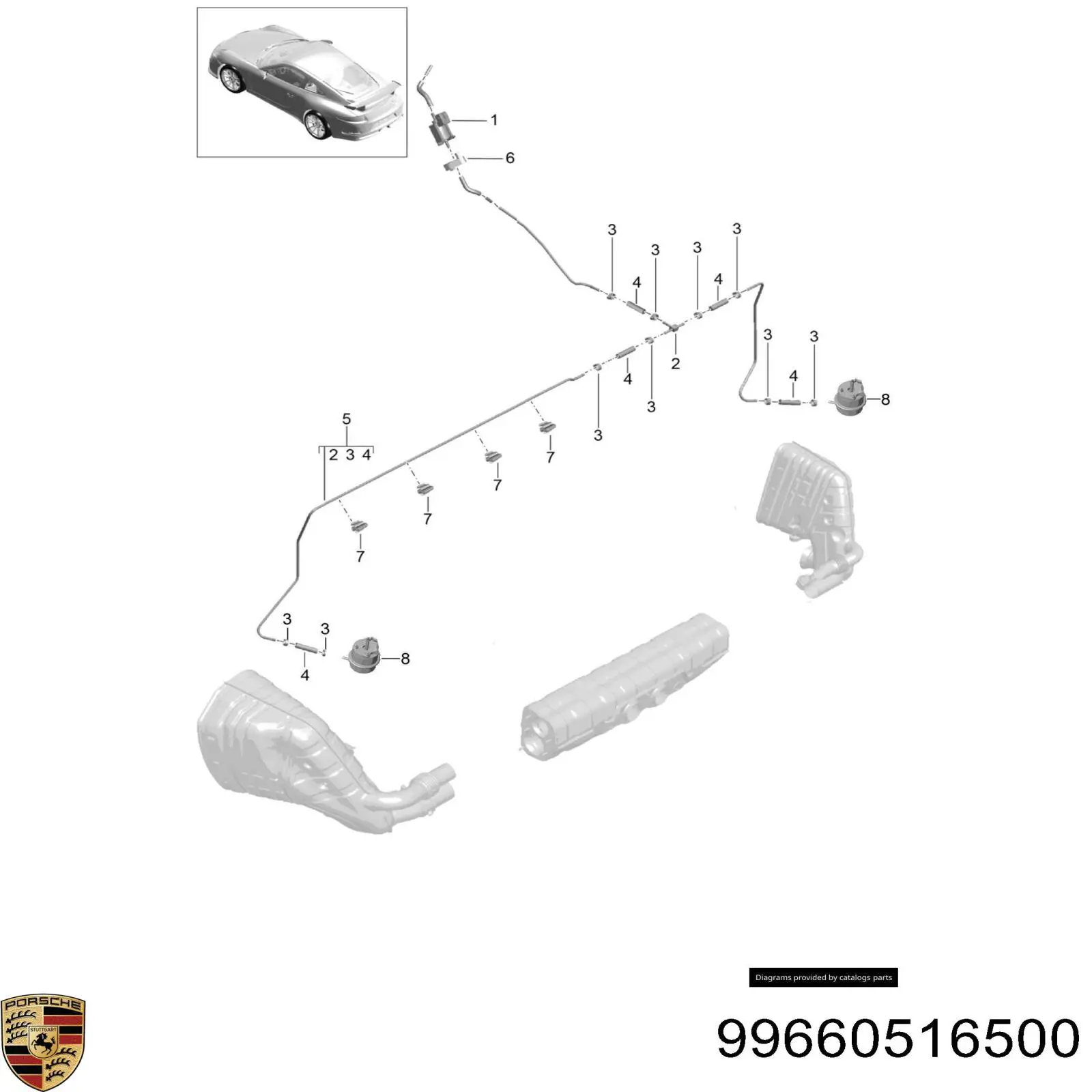 99660516500 Porsche переключающий клапан системы подачи воздуха