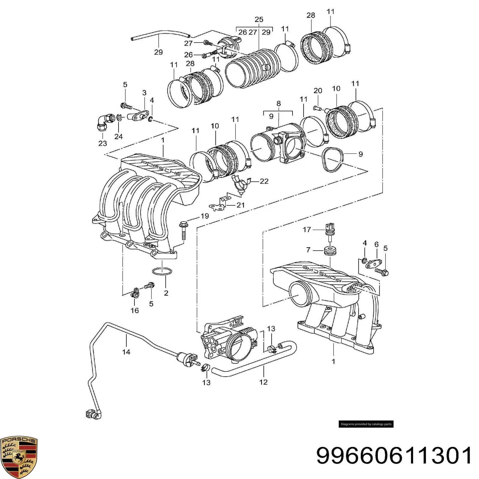 Датчик температуры воздушной смеси 99660611301 Porsche