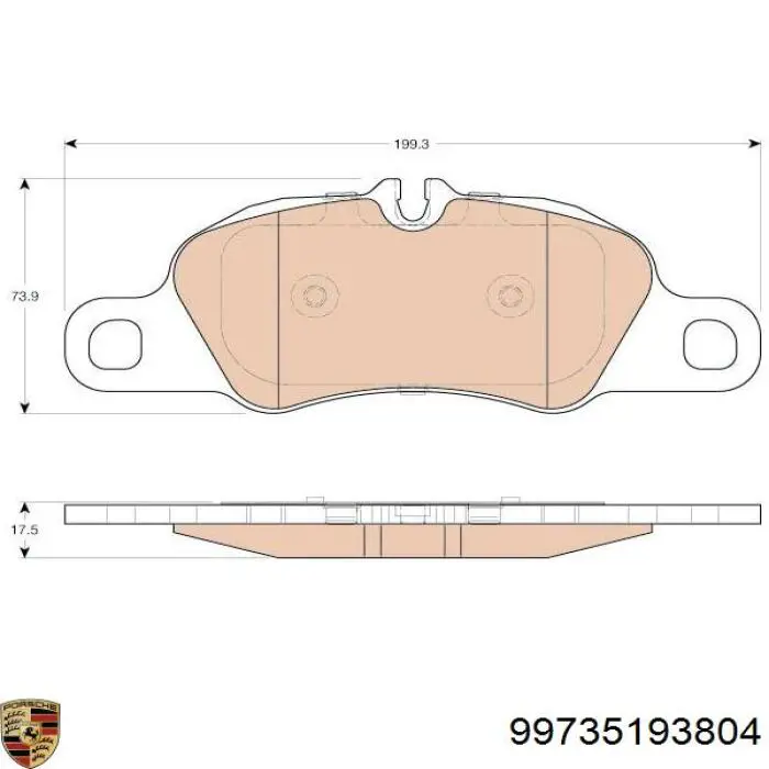 Передние тормозные колодки 99735193804 Porsche