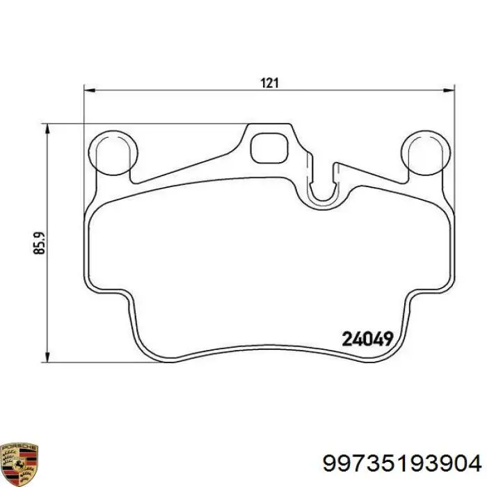 Передние тормозные колодки 99735193904 Porsche