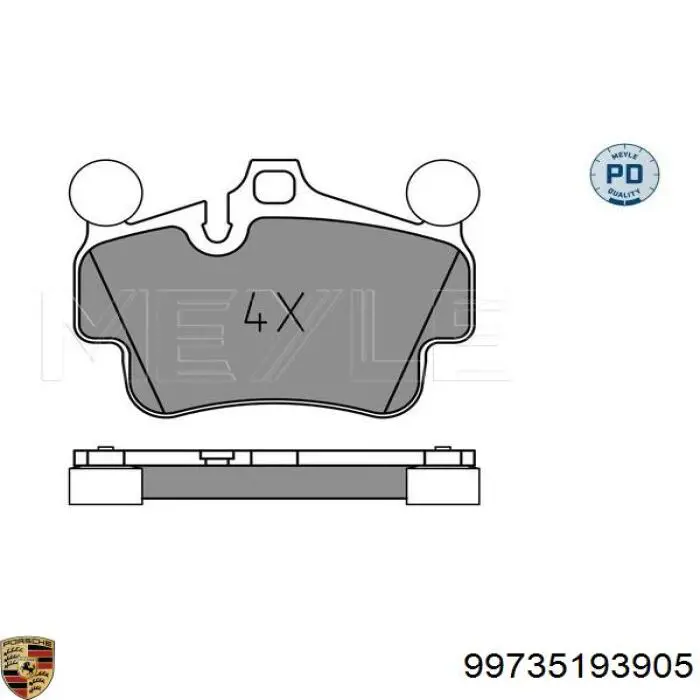 99735193905 Porsche sapatas do freio dianteiras de disco