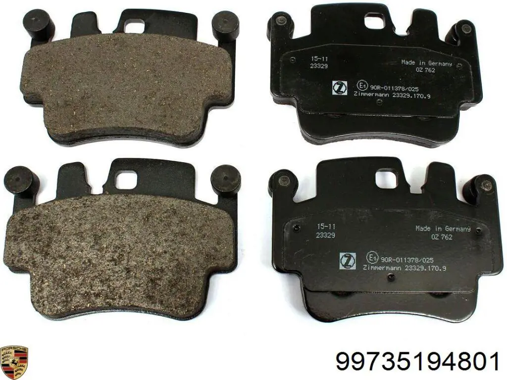 Купить 99735194801 Porsche Колодки тормозные