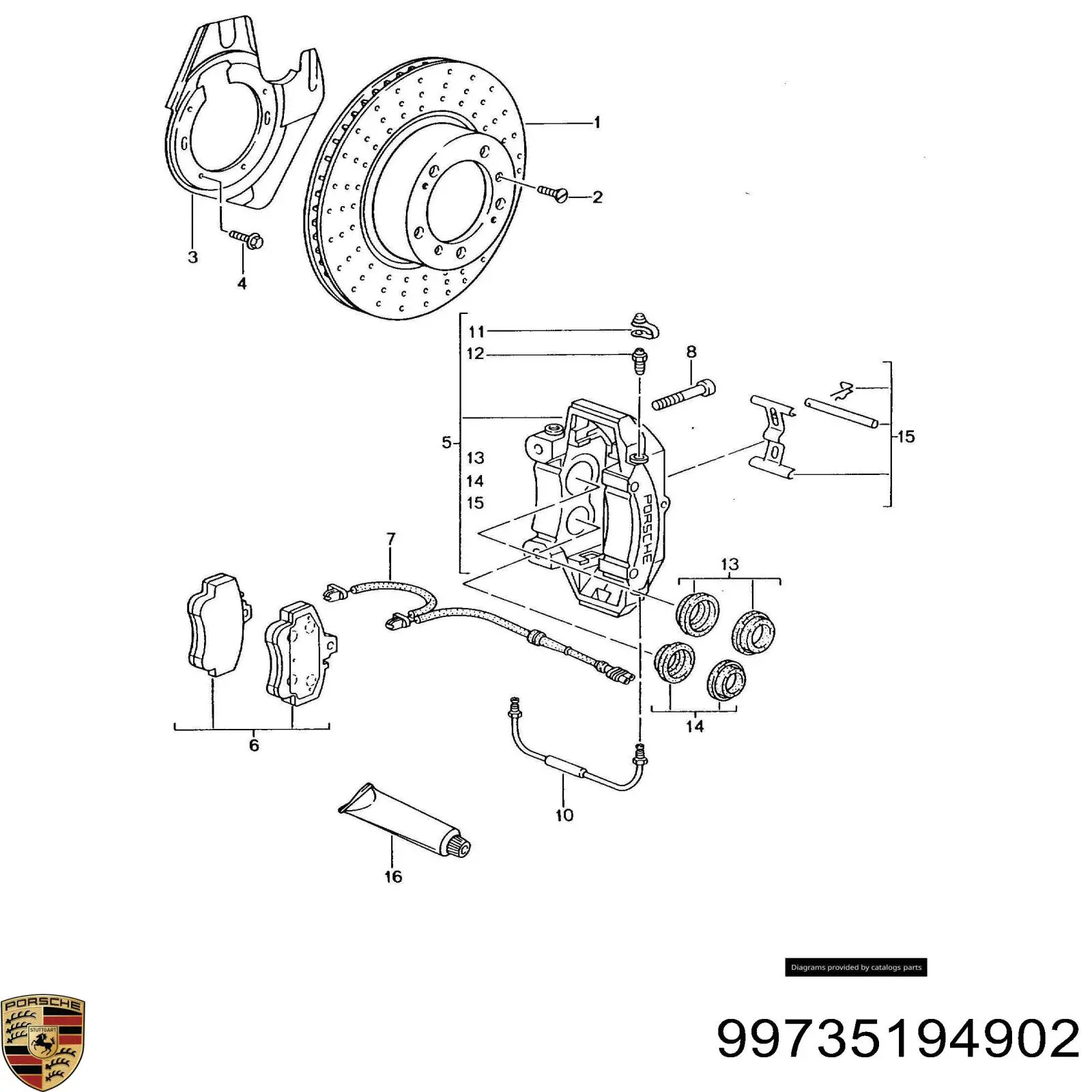 Передние тормозные колодки 99735194902 Porsche