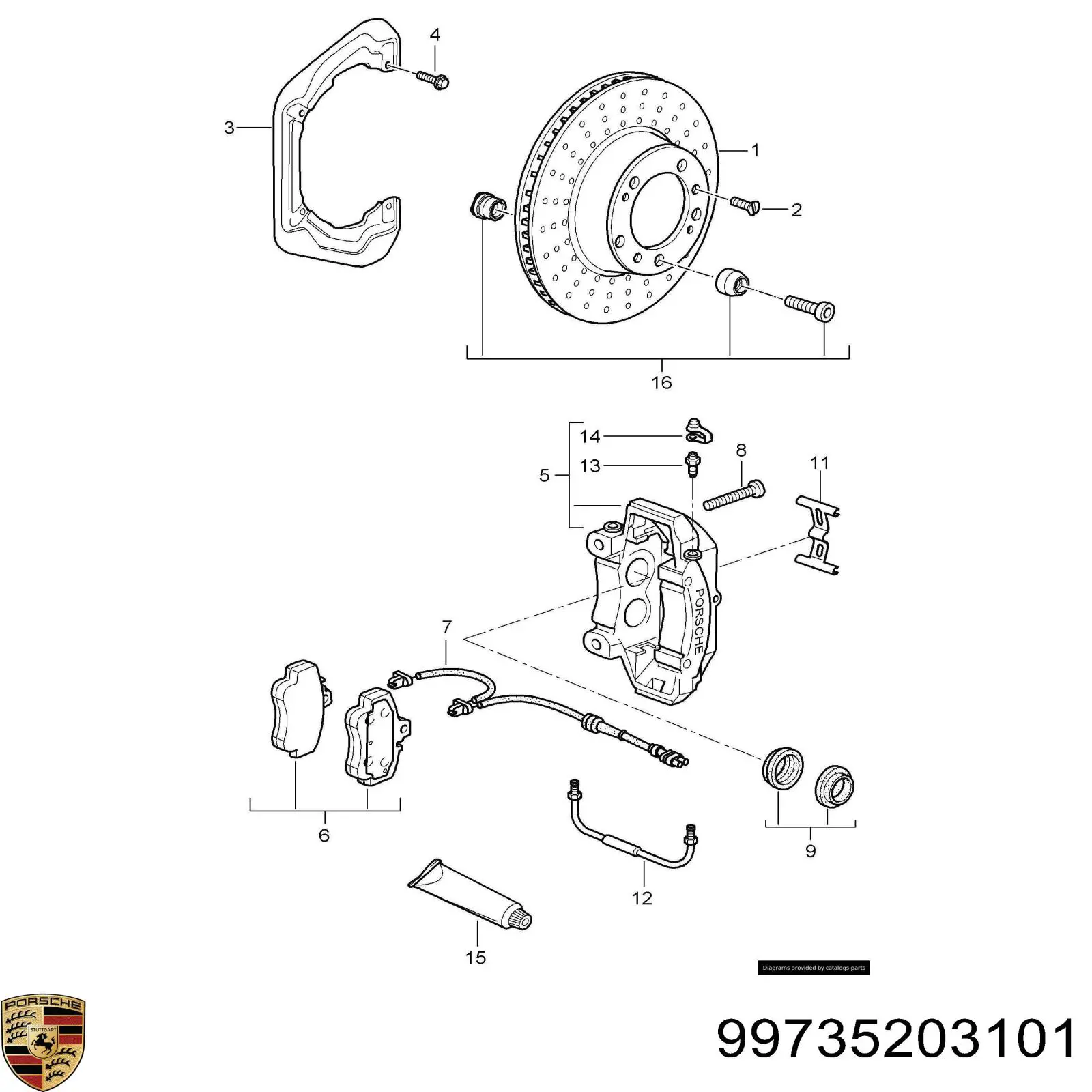 Тормозные диски 99735203101 Porsche