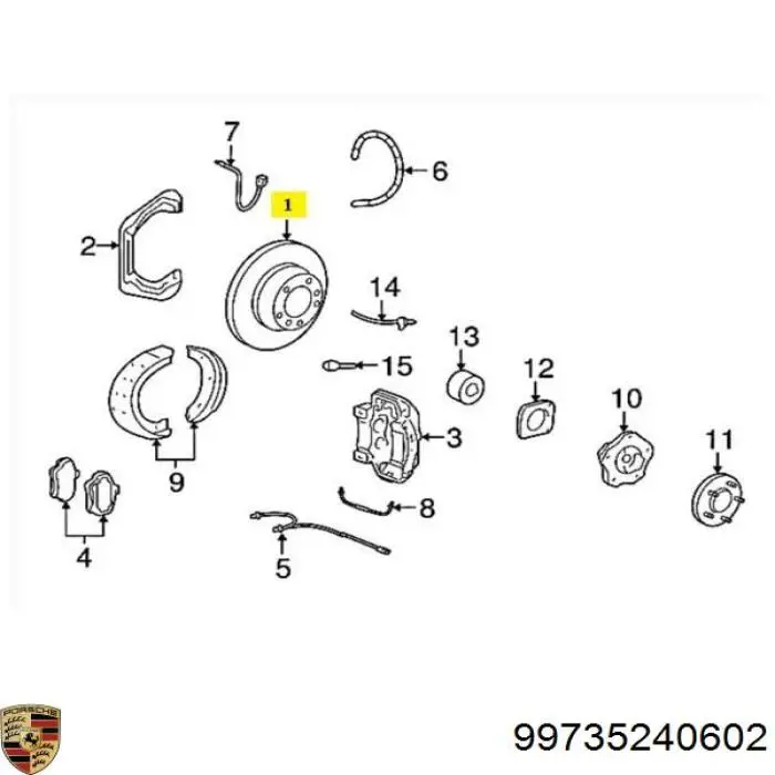 Задний тормозной диск Porsche 99735240601 цена, от 177.85 USD
