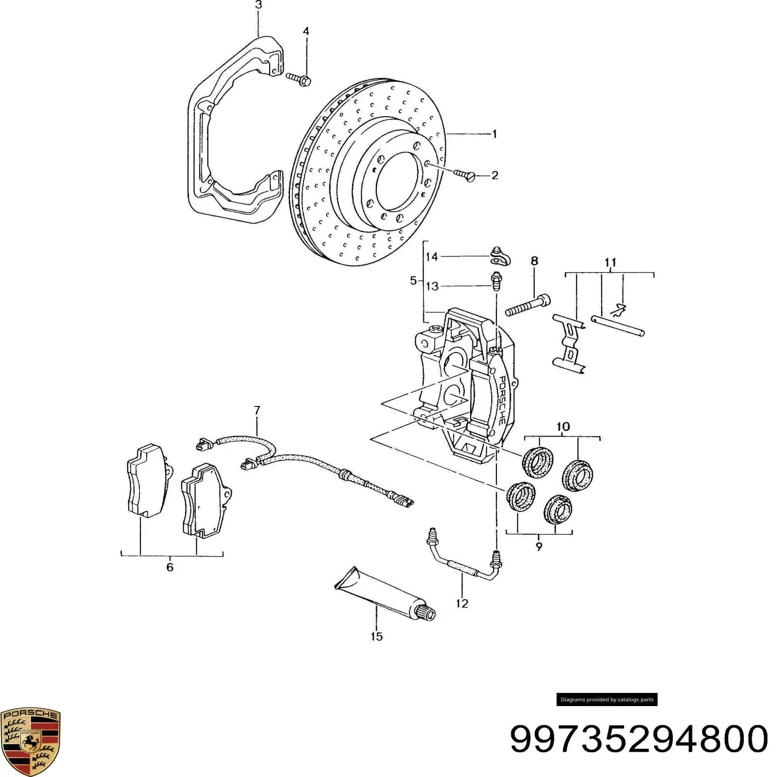 Задние тормозные колодки 99735294800 Porsche