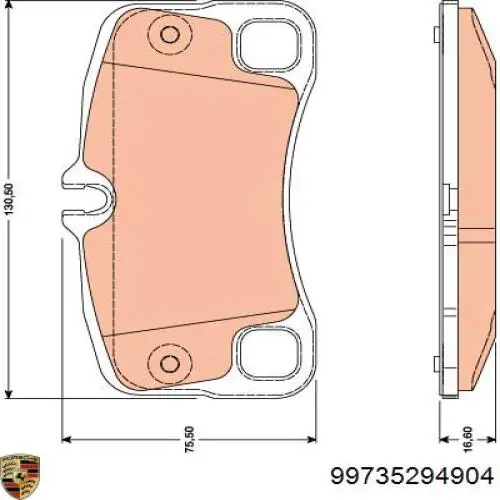 Задние тормозные колодки 99735294904 Porsche