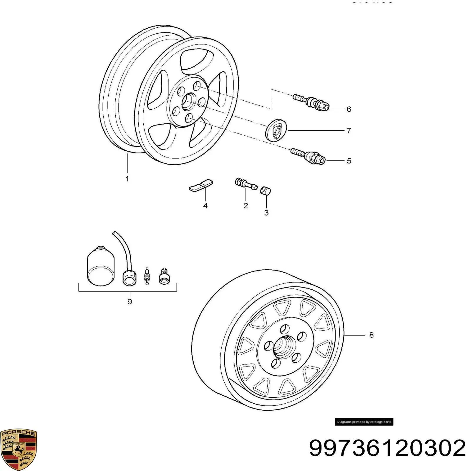 Болт колесный  Porsche 99736120302 цена, от 5.93 USD