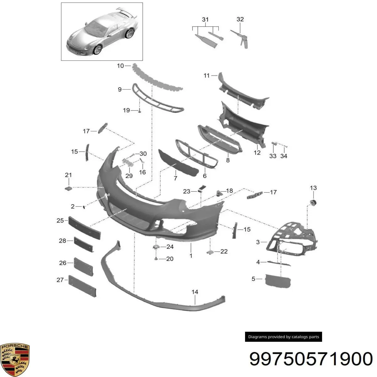 Купить 99750571900 Porsche 