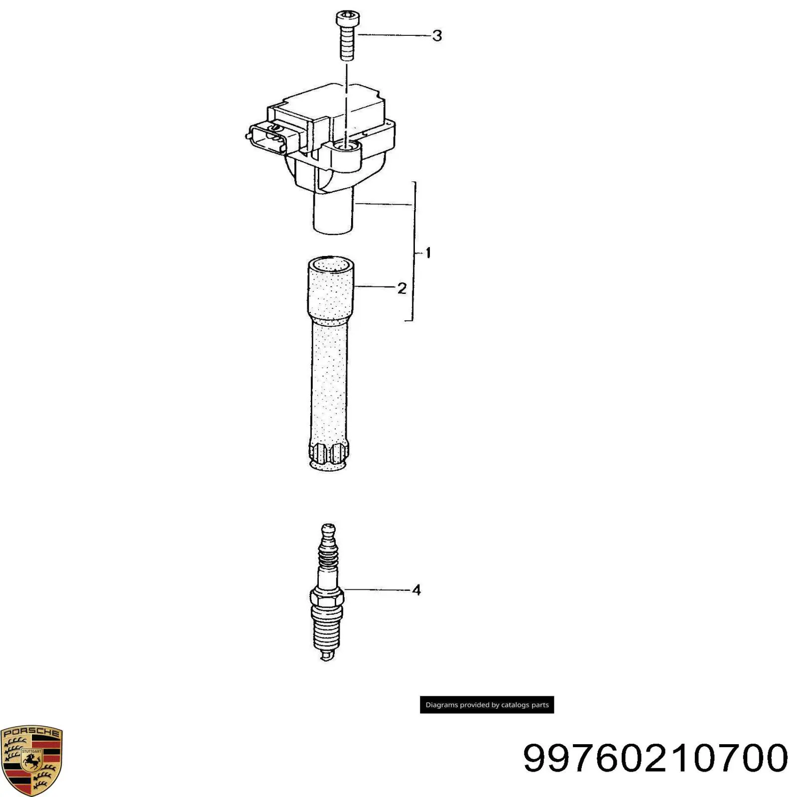 Катушка зажигания 99760210700 Porsche